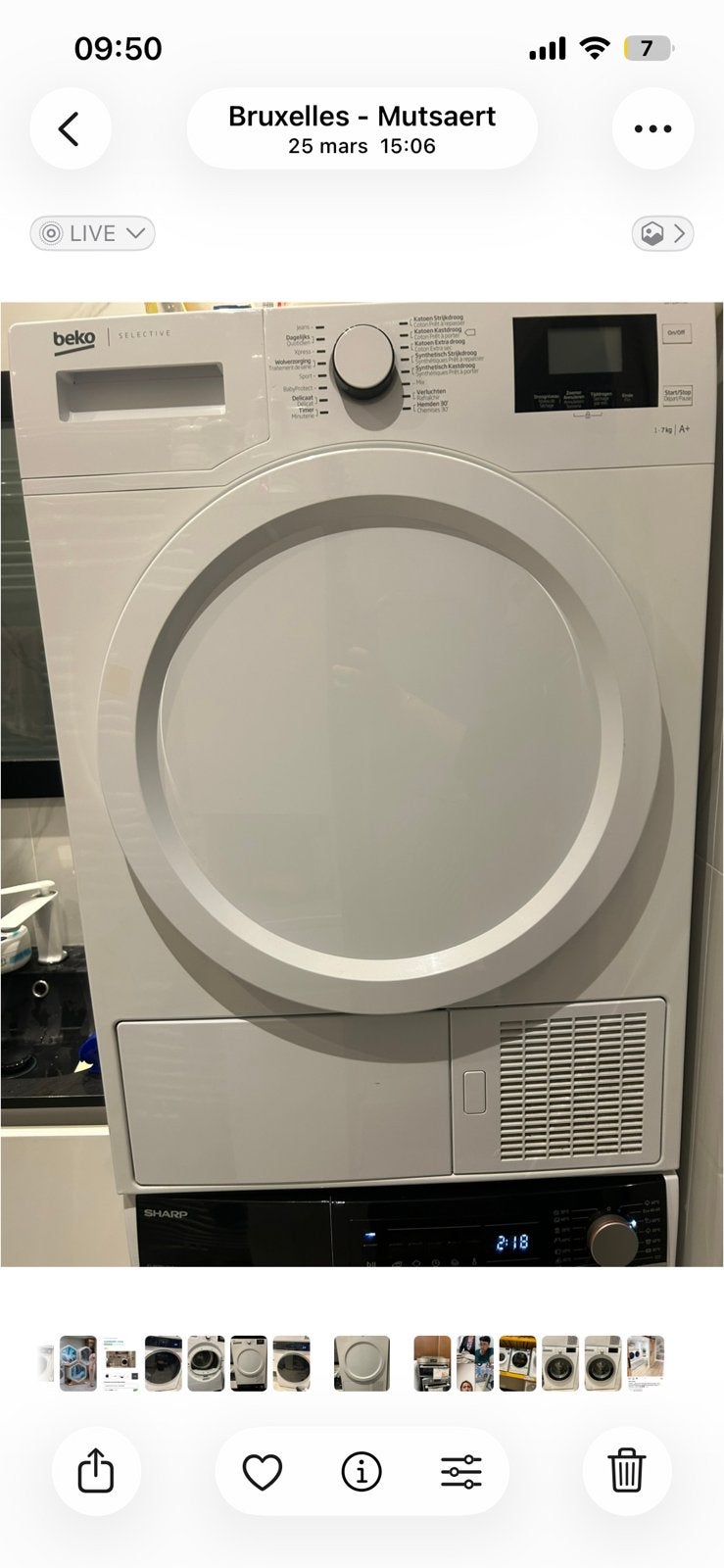 Seche linge Beko 7kg, Electroménager, Enlèvement, Comme neuf