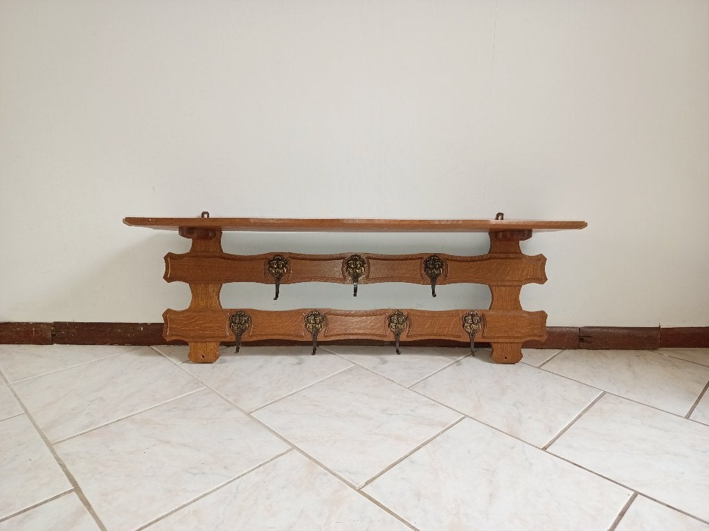 kapstok 90 cm breed  gelakt hout met hoedenplank, Gebruikt, Minder dan 100 cm, Hout, Ophalen