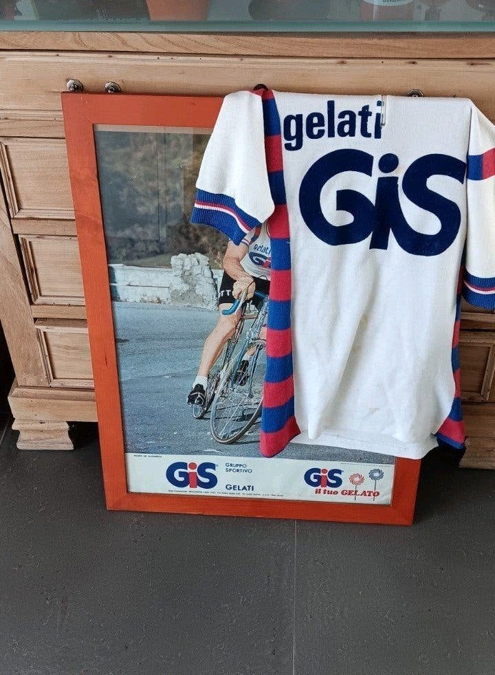 Gis Gelato 1979 kader en truitje Roger De Vlaeminck, Fietsen en Brommers, Ophalen of Verzenden