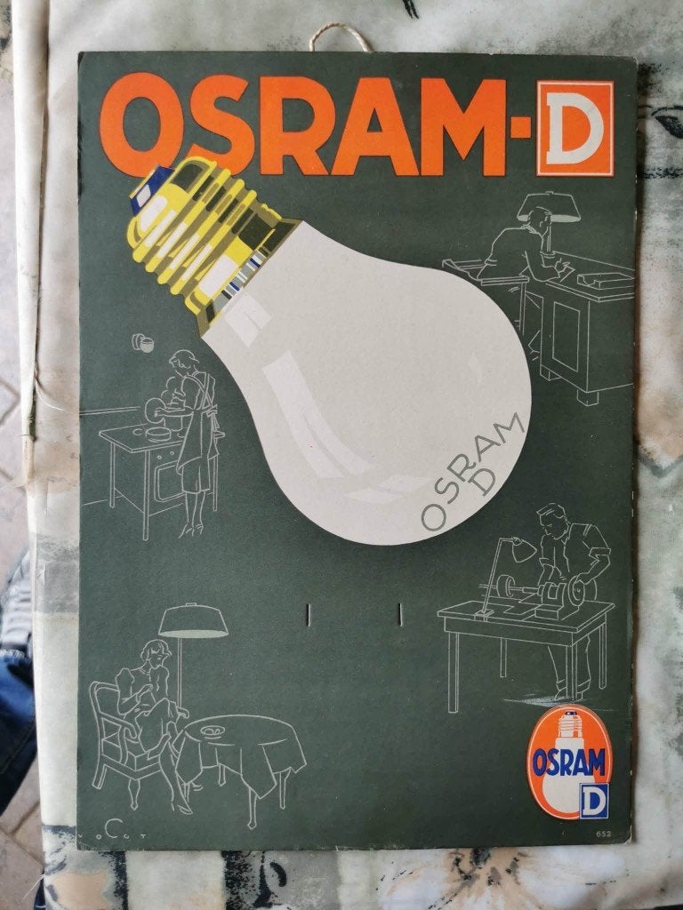 publicité carton 40's neuf, Envoi, Comme neuf, Panneau publicitaire