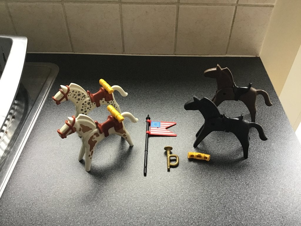 4 x Amerikaanse cavalerie paarden., Kinderen en Baby's, Speelgoed | Playmobil, Ophalen of Verzenden, Historisch, Losse onderdelen