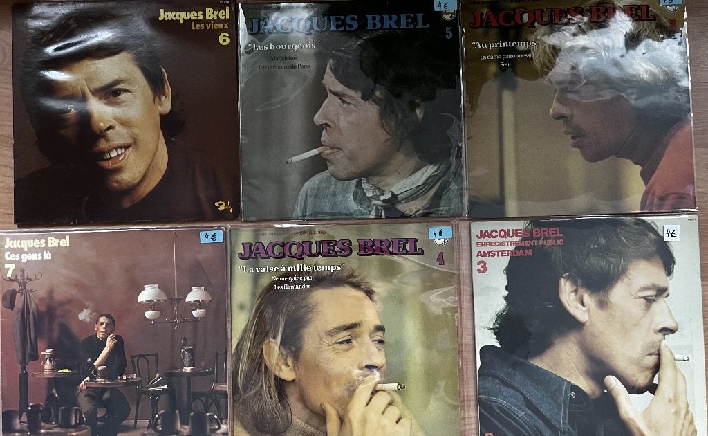 lot de 6 LP - Jacques Brel, Enlèvement ou Envoi, Pop, Utilisé, Housse de protection extérieure