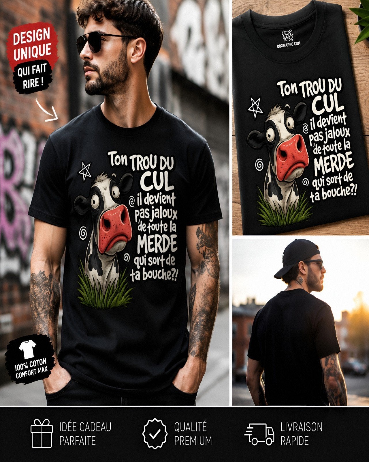 Funny T-shirt / T-shirt humoristique / T-shirt vache, Enlèvement ou Envoi, Neuf