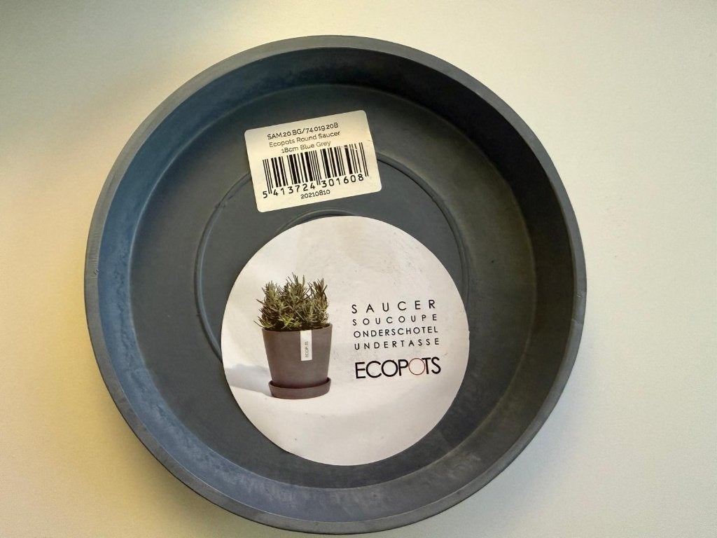 Ecopots Saucer Round Blue Grey 18 cm, Tuin en Terras, Overige materialen, Rond, Nieuw, Ophalen of Verzenden
