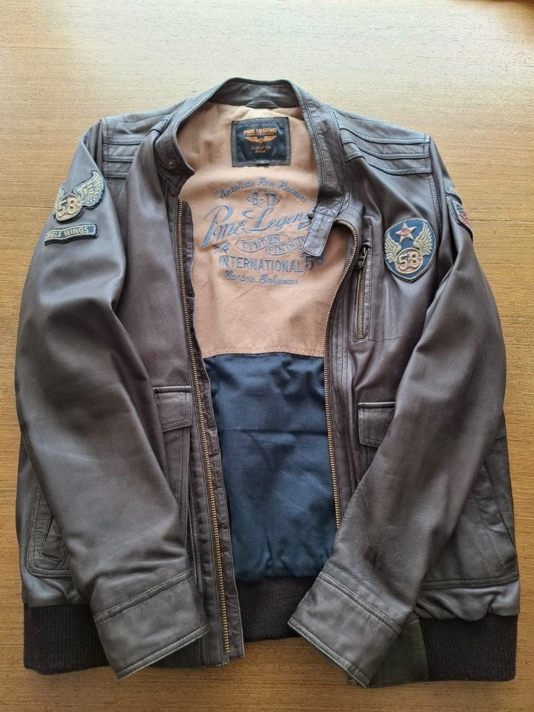 Leren jas, Bruin, Maat 56/58 (XL), Ophalen of Verzenden, Zo goed als nieuw