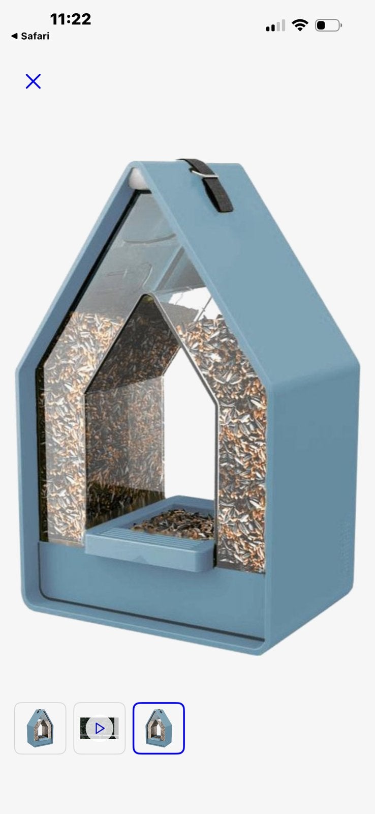 Emsa Landhaus vogelvoedersilo blauw, Ophalen, Zo goed als nieuw