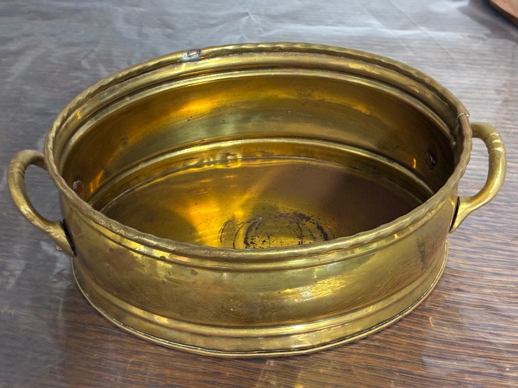 Koperen/messing schaal, cachepot, Ophalen of Verzenden, Koper