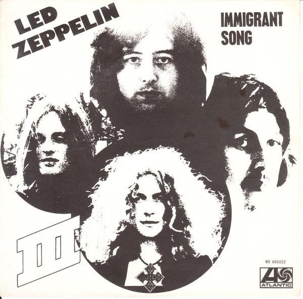 LED ZEPPELIN  IMMIGRANT SONG BE 650222, CD & DVD, Vinyles Singles, Utilisé, Pochette photo, Single, 1970 - 1979, Rock et Metal