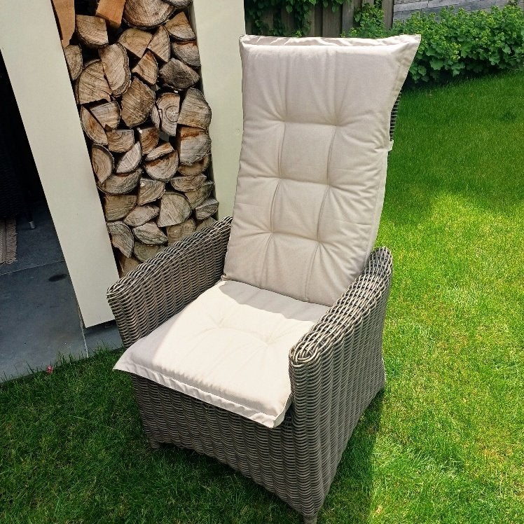 4 nieuwe, beige/zandkleurige tuinkussens, Enlèvement