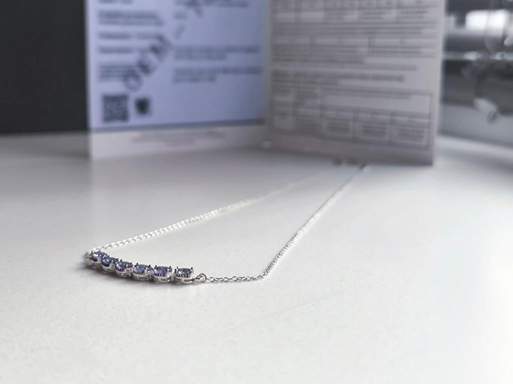 Nieuw - 18k witgoud vergulde halsketting incl certificaat, Ophalen of Verzenden, Blauw