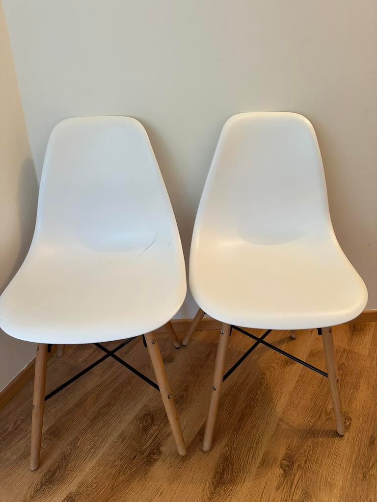 3 chaises de salle à manger blanches, Enlèvement, Comme neuf