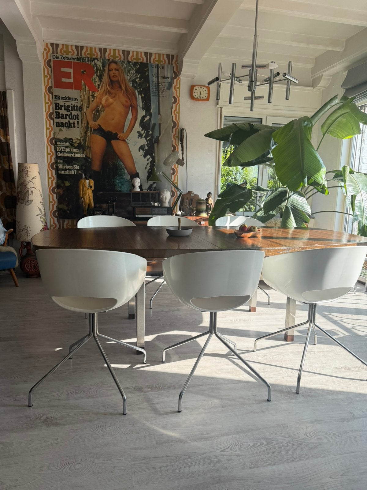 6 Design kunststof kuipstoeltjes met verchroomd onderstel, Enlèvement, Comme neuf, Synthétique