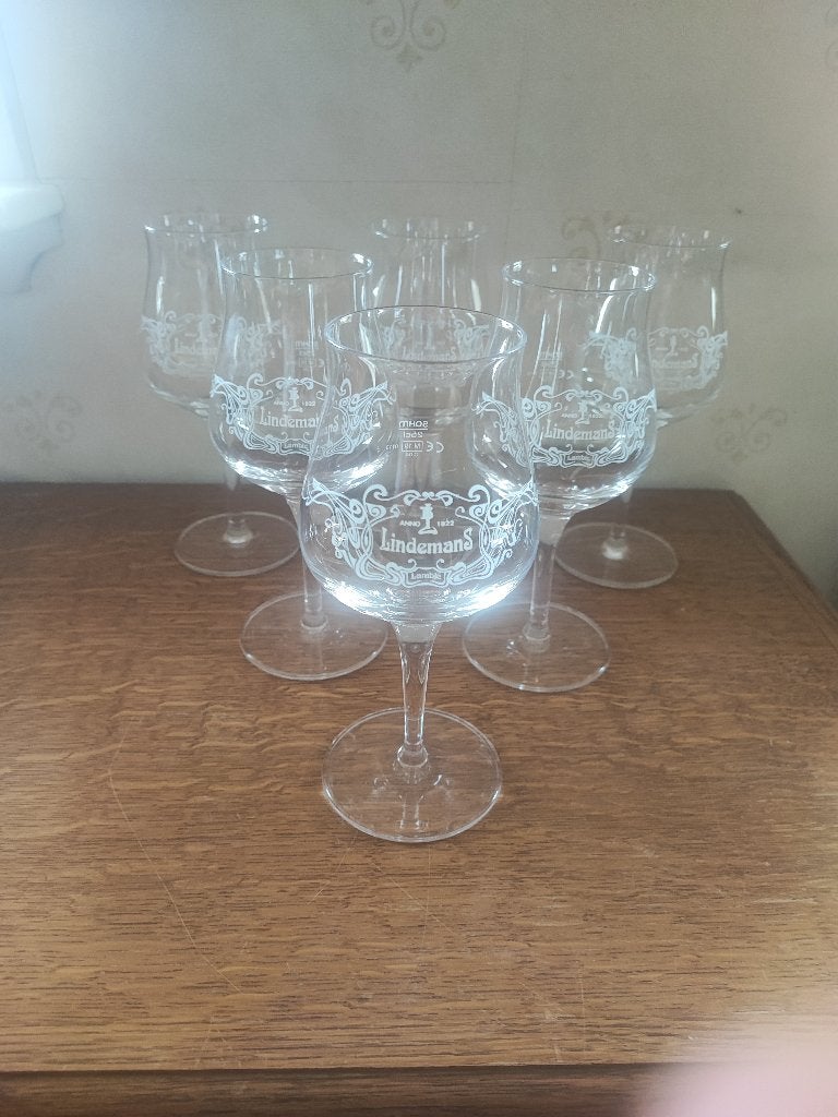 Lindemans Lambic Glazen 6 stuks nieuwstaat, Verzamelen, Glas en Drinkglazen, Zo goed als nieuw, Ophalen of Verzenden
