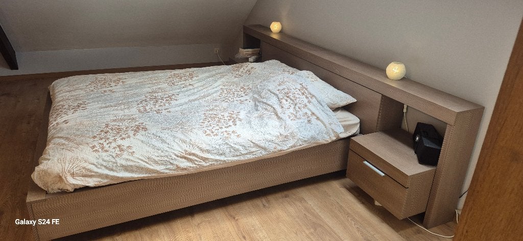 Tweepersoonsbed, Ophalen, Overige materialen, Gebruikt, Bruin