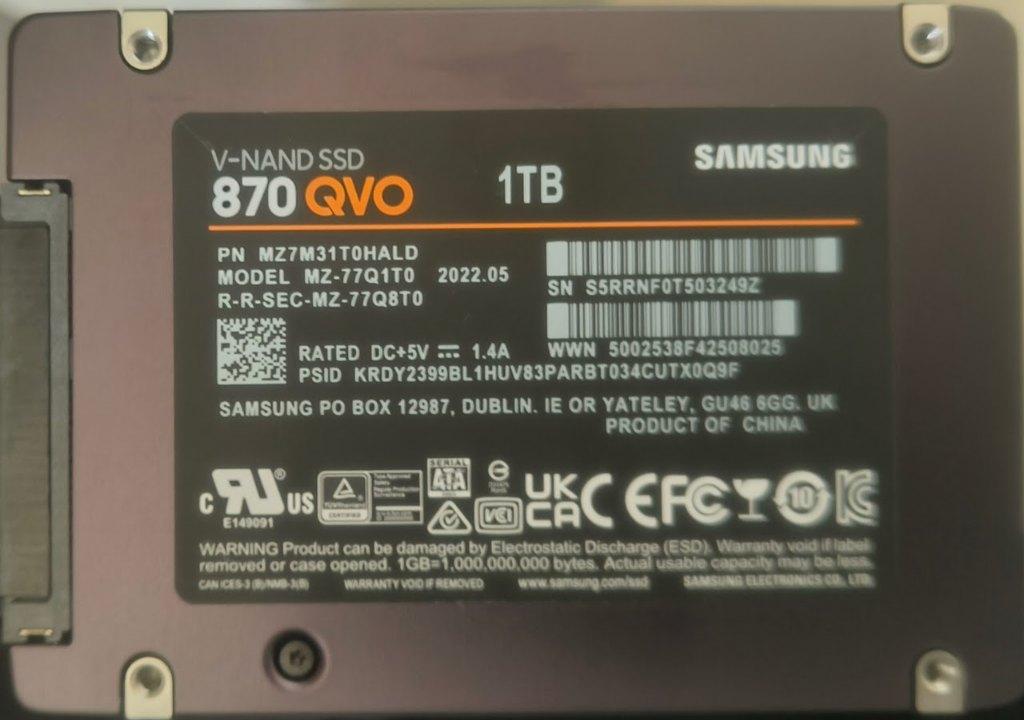Samsung SATA SSD 1TB, Computers en Software, Harde schijven, Intern, Gebruikt, Ophalen of Verzenden, 1TB