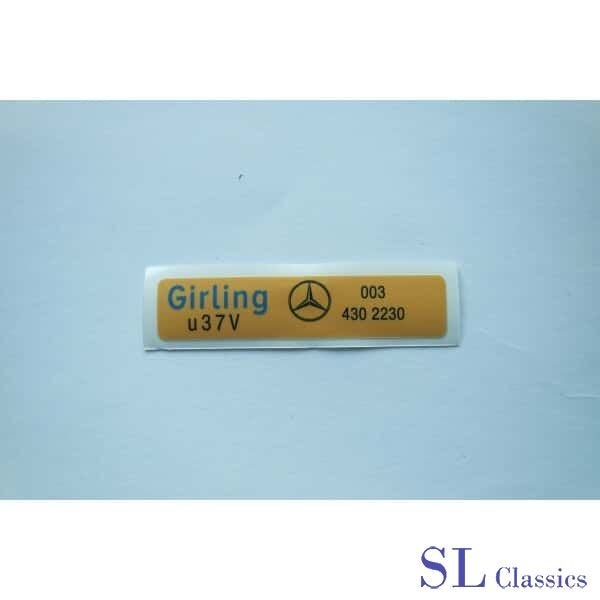 Stikker Girling Mercedes SL - SLC, R107 - W107 - C107, Neuf, -, -, Enlèvement ou Envoi