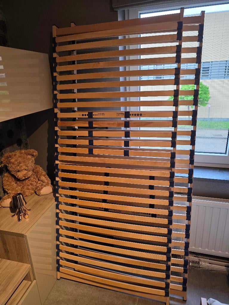 Lattenbodems, Ophalen, 90 cm, Eenpersoons, Zo goed als nieuw