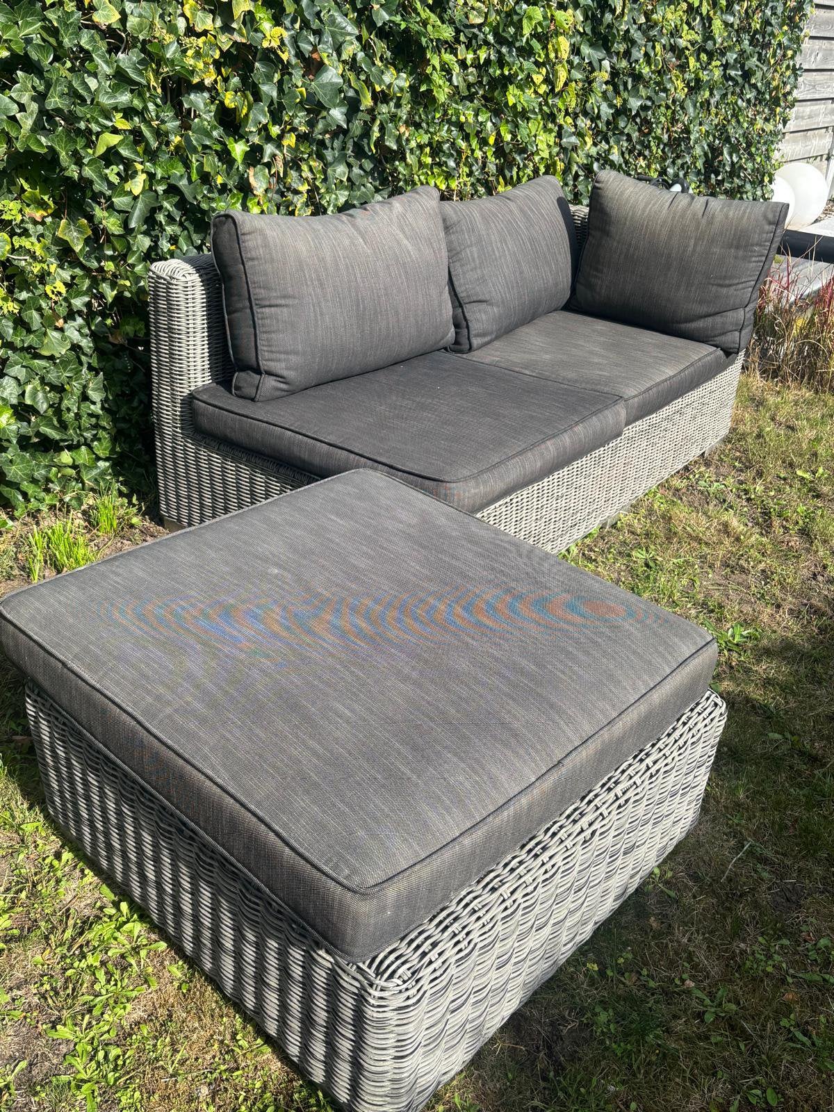 Lounge set voor in tuin met kussens, Rotin, Banque, Utilisé, Sets de jardin