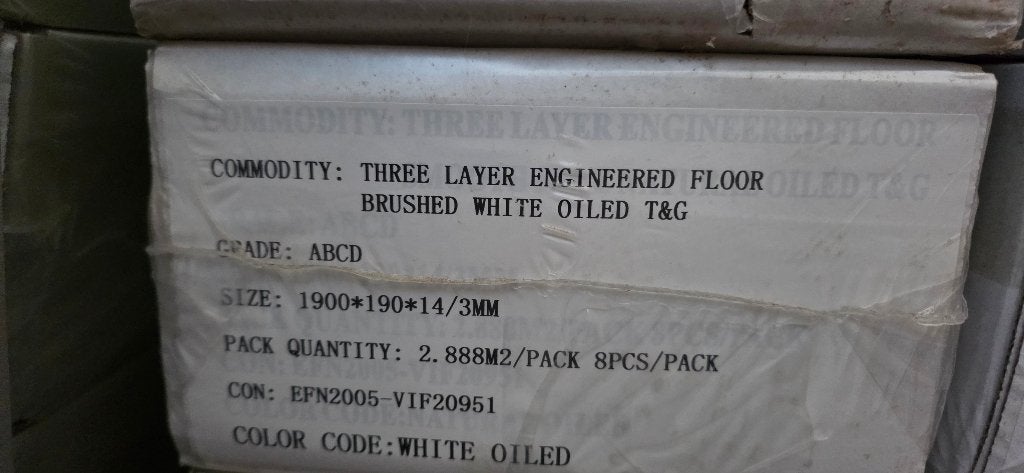 40m2 vloer white wash + parketlijm + primer, 30 cm of meer, Nieuw, 10 m² of meer, Hout