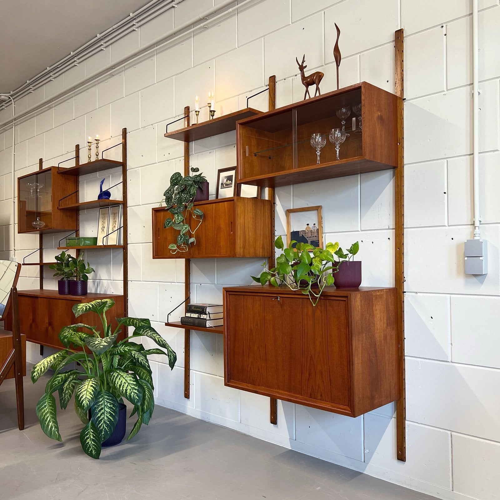 Vintage wandmeubel •Poul Cadovius• 3/3, Huis en Inrichting, Kasten | Buffetkasten, Gebruikt, Ophalen of Verzenden