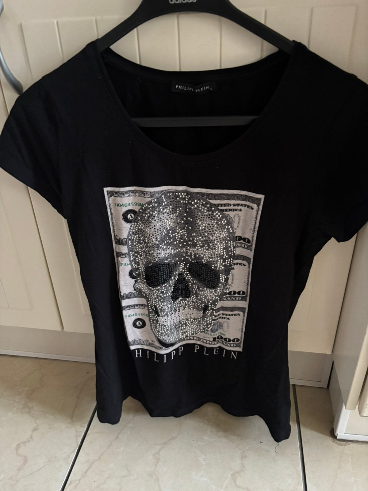 is een Philipp Plein T-shirt met een schedelprint, Ophalen, Zo goed als nieuw