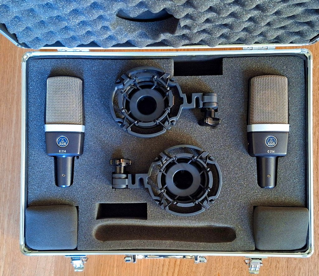 AKG C214 stereoset, Ophalen of Verzenden, Zo goed als nieuw, Studiomicrofoon