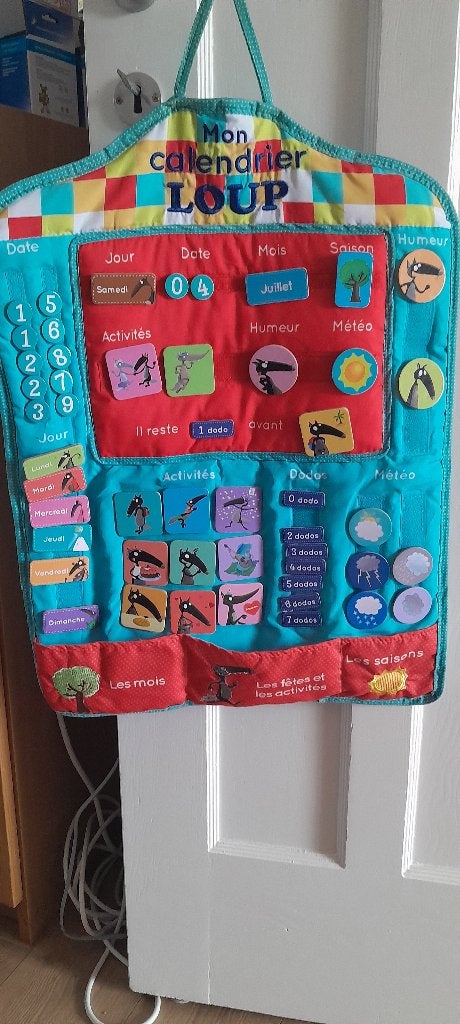 Calendrier en tissu Loup, Azou, Kinderen en Baby's, Overige Kinderen en Baby's, Ophalen, Gebruikt