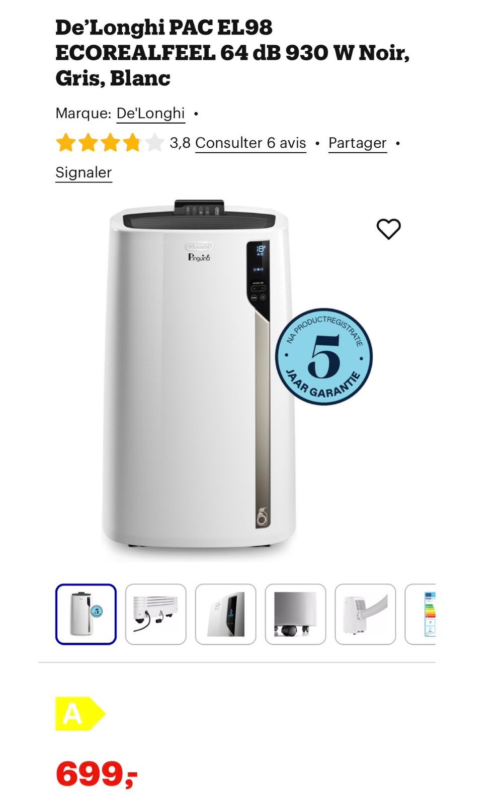 NEUF Climatiseur PAC DeLonghi Pinguino + kit de calfeutrage, Elektronische apparatuur, Ophalen, Nieuw, Mobiele airco