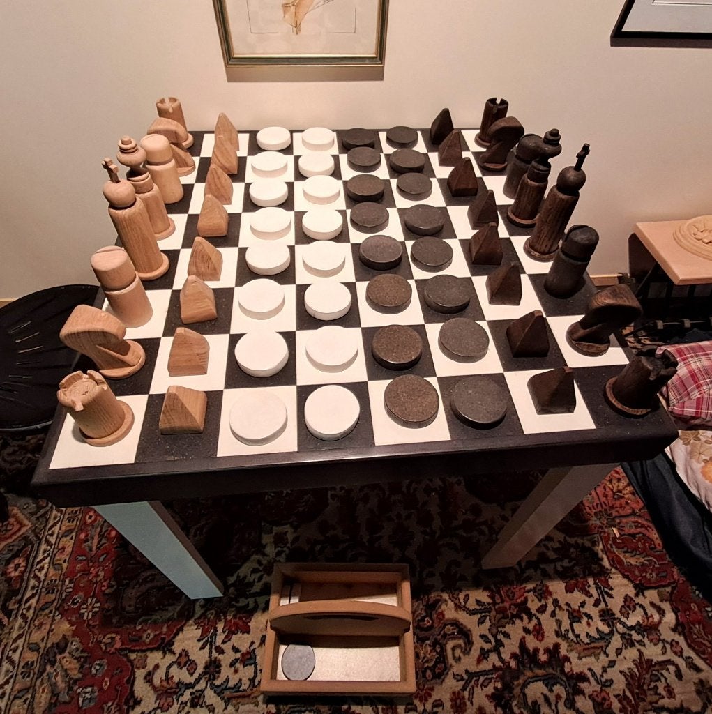 Speeltafel schaak- dambord, Een of twee spelers, Ophalen, Nieuw