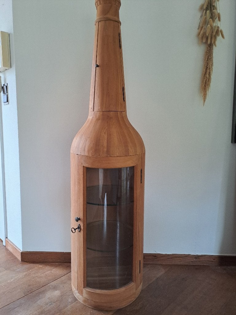 Minibar in flesvorm, Ophalen, Hout, Beige, Landelijk