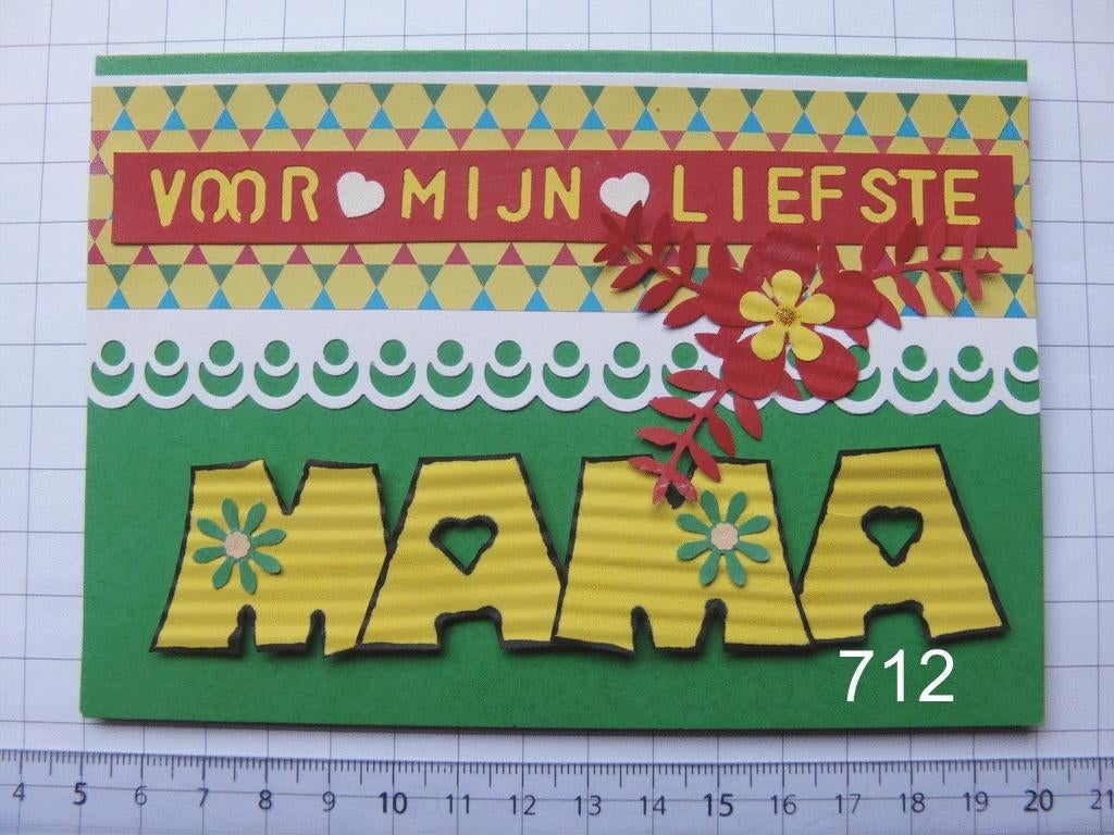 zelfgemaakte kaart verjaardag moederdag liefste mama, Ophalen of Verzenden, Nieuw