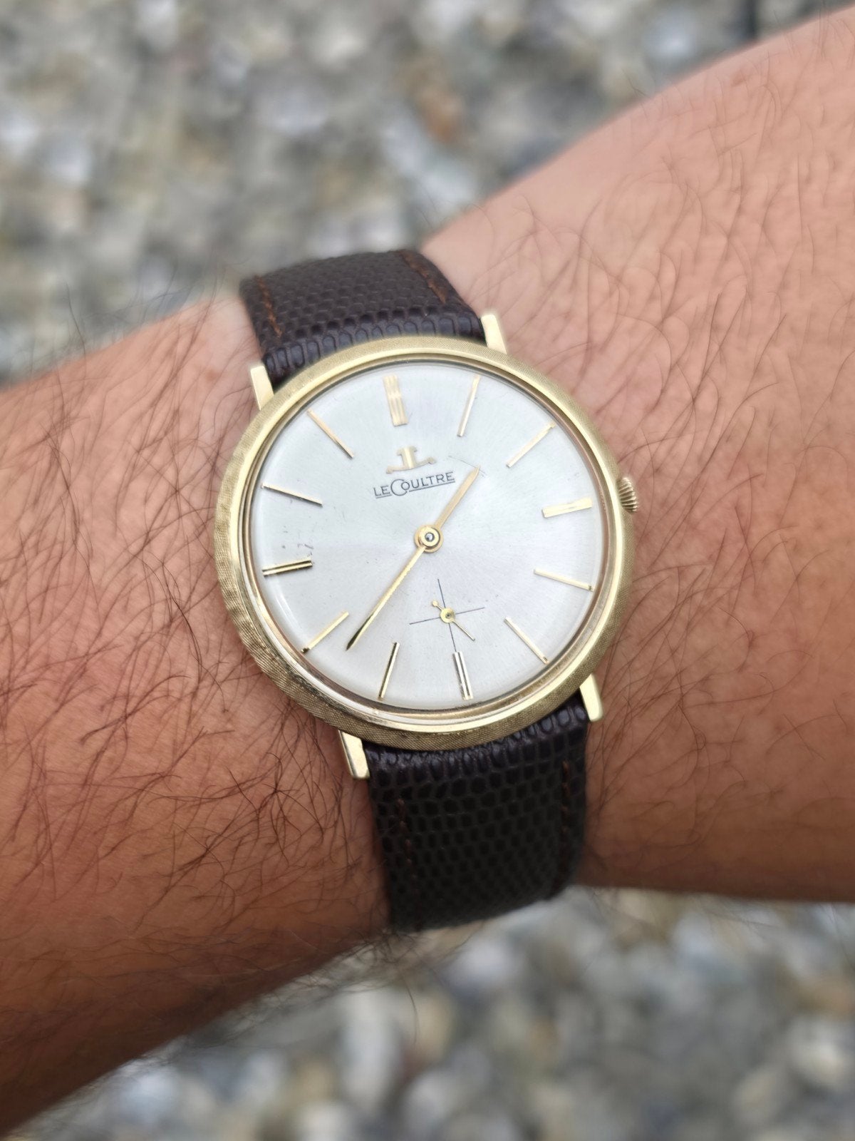 Montre vestimentaire rare LeCoultre en or 14 carats des anné, Montre-bracelet, Autres marques, 1930 à 1960, Enlèvement ou Envoi