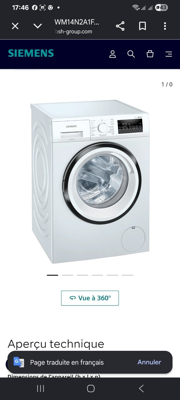 nv machine a laver  Siemens 8 kilo, Electroménager, Enlèvement ou Envoi