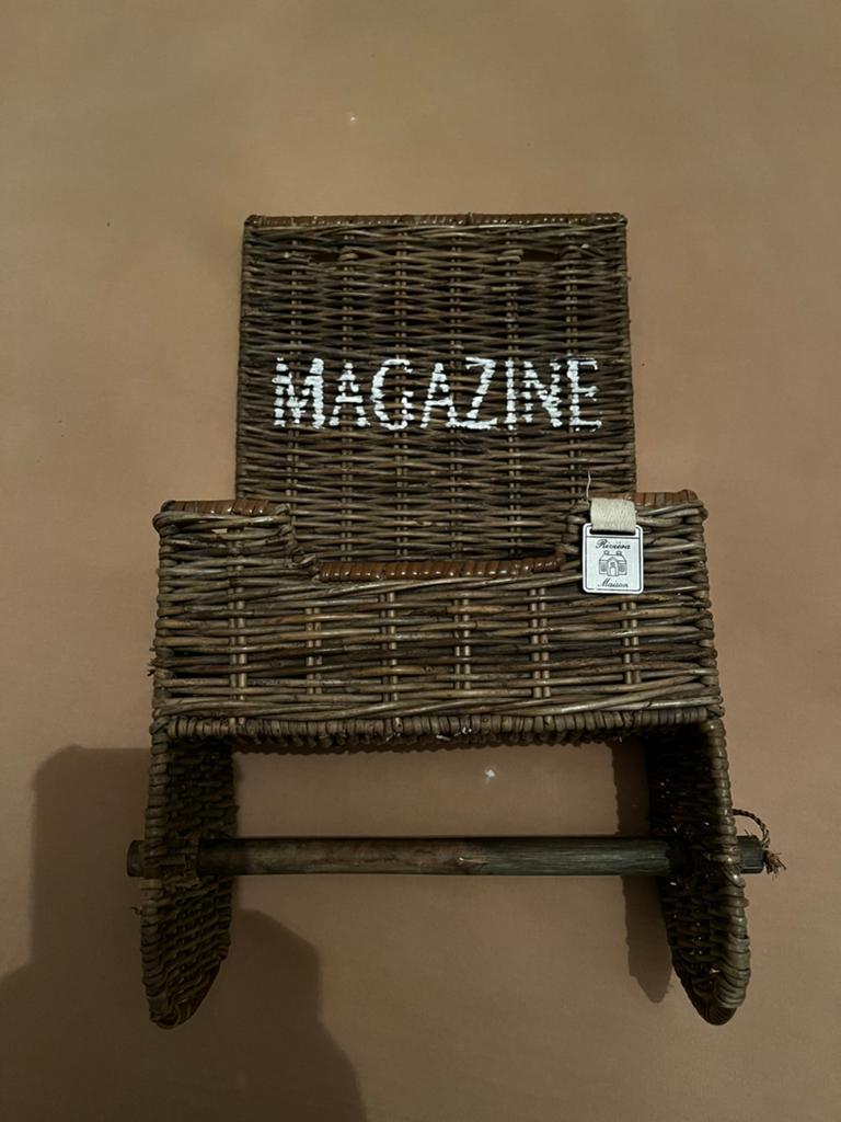 Rotan Riviera Maison wc rol hanger/ magazine houder, Ophalen of Verzenden, Zo goed als nieuw