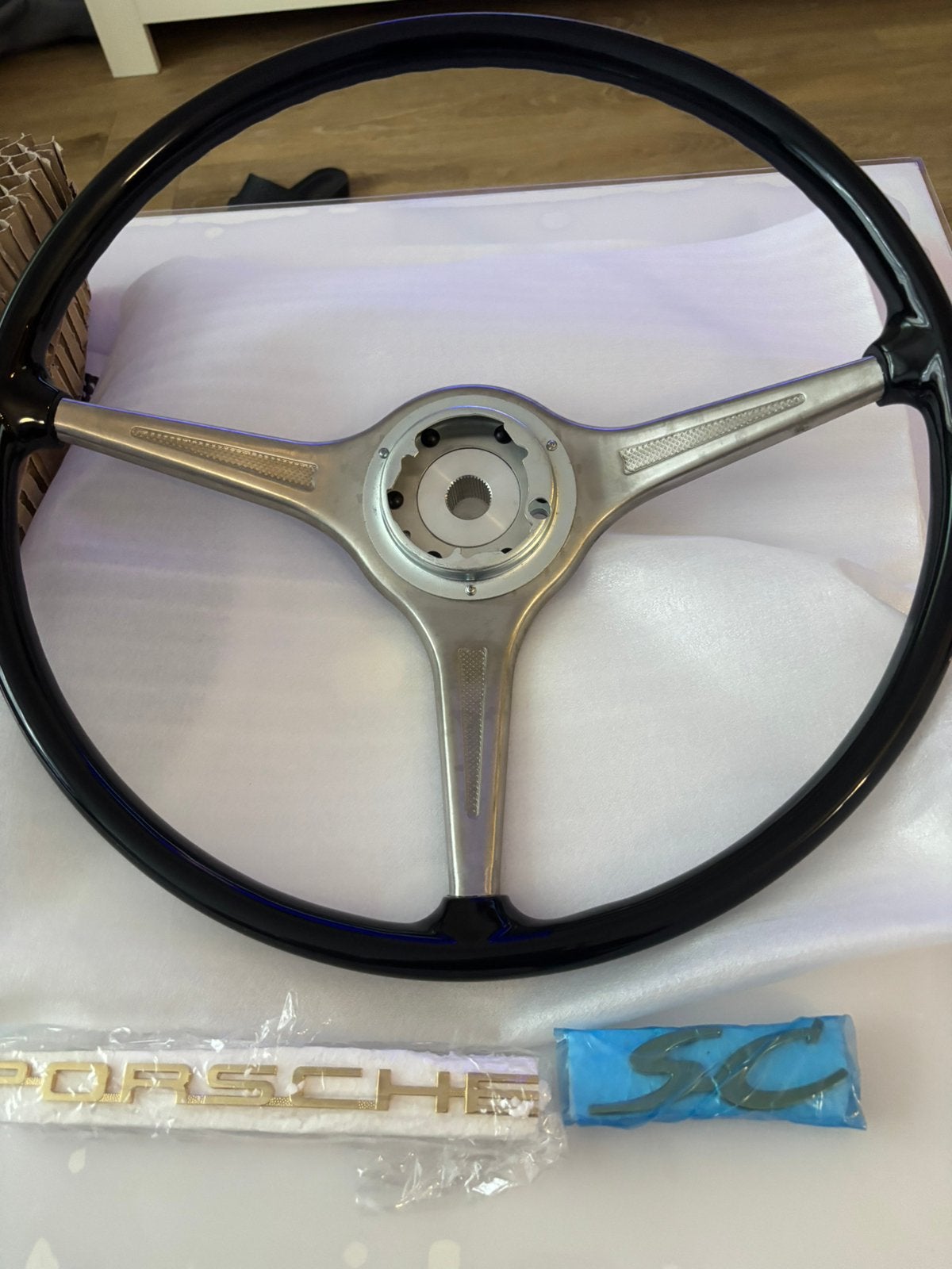 356 stuurwiel met houten kroon, Ophalen, Porsche