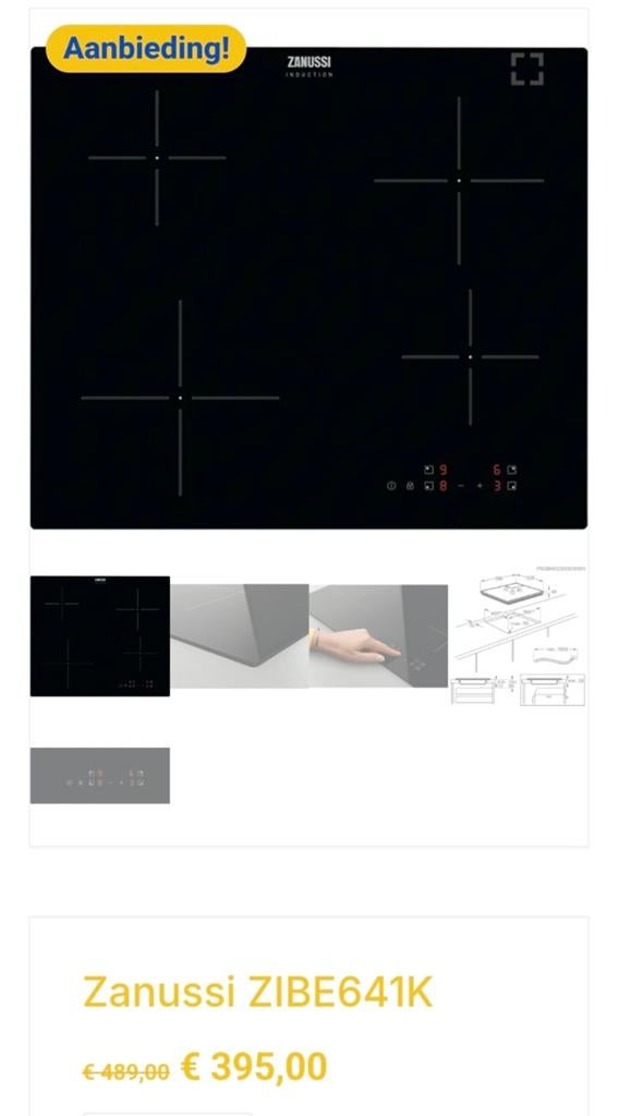 NIEUW ZANUSSI 60cm inductiekookplaat, Elektronische apparatuur, Overige elektronische apparatuur, Ophalen, Nieuw