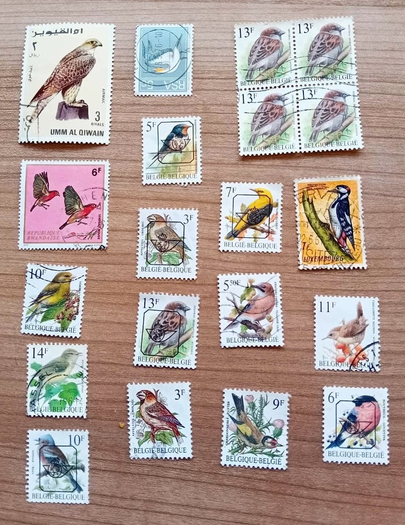 Setje postzegels / vogels, Enlèvement, Affranchi