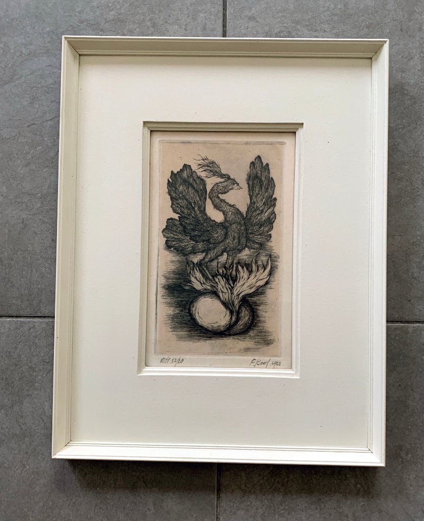 Genummerd monochrome ets litho Fred Koot 1953, Mythologie, Ophalen of Verzenden, 1900 - 1949, Genummerd