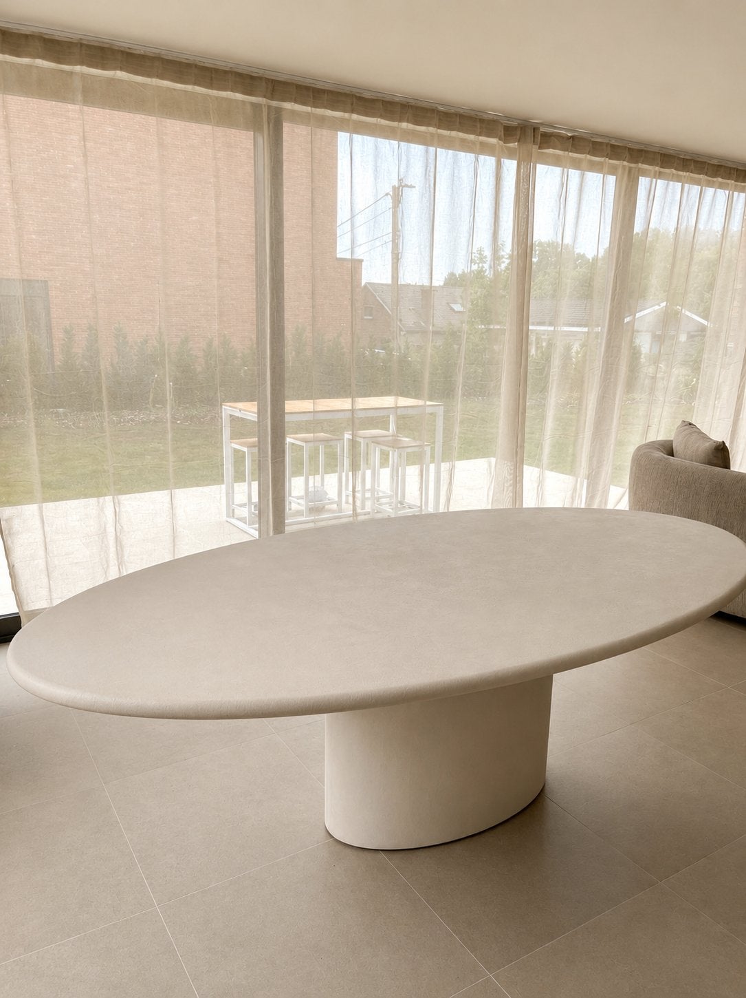 MORTEX tafel ovaal - nieuw, Huis en Inrichting, Ophalen of Verzenden, Nieuw, Ovaal