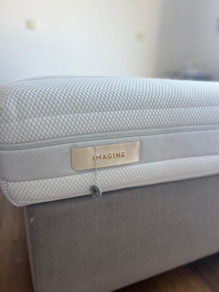 Bed van 180 cm (boxspring en matras van het merk Beka), Ophalen, 210 cm, Tweepersoons, Zo goed als nieuw