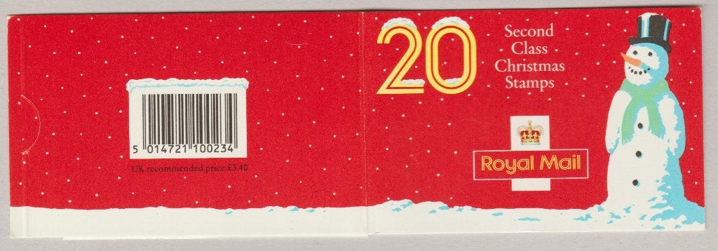 GB 1990 3,40£ Carnet SG LX1 17 pages de timbres de Noël **, Envoi, Non oblitéré