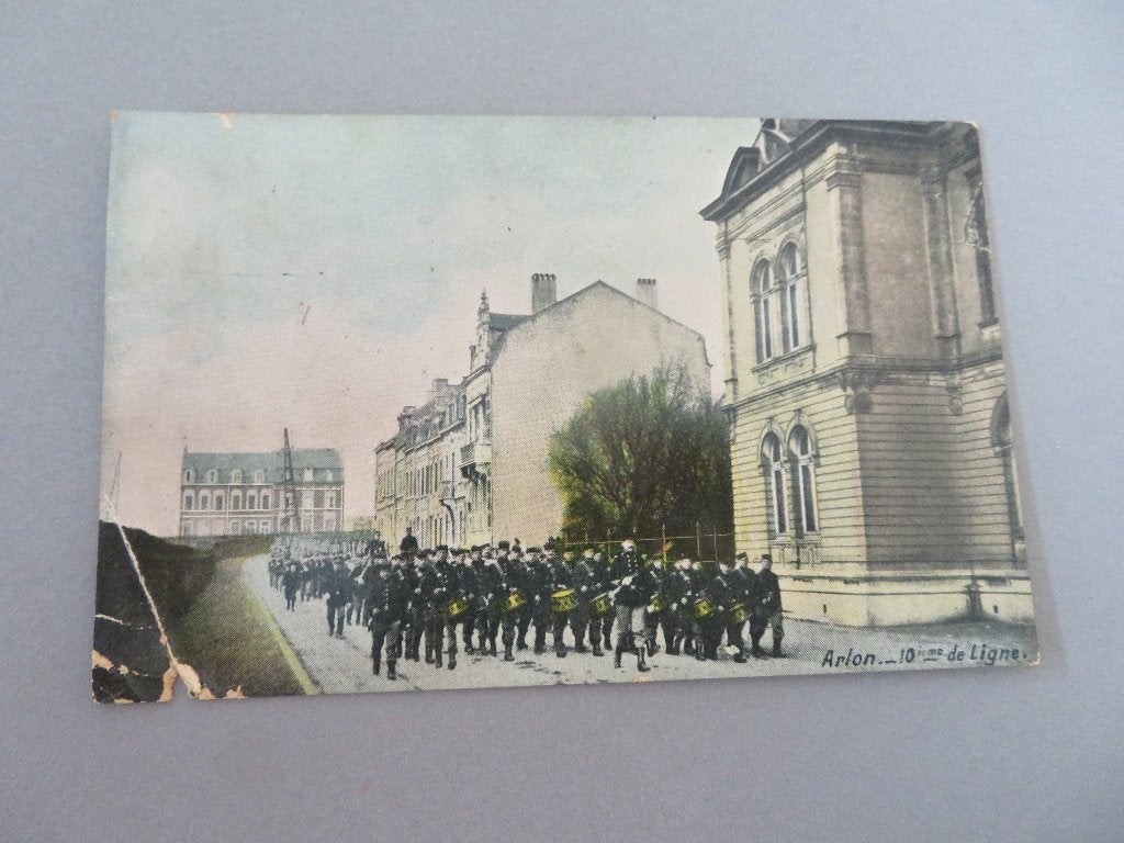 1911 Belgisch Leger Marche Arlon 10 eme de ligne, Enlèvement ou Envoi, Autres, Photo ou Poster