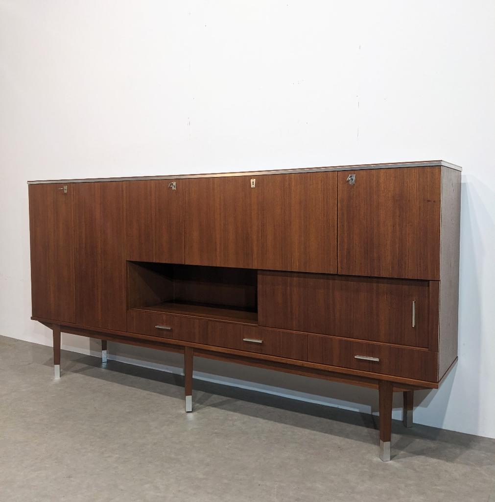 Scandinavisch vintage highboard XL, Ophalen, Teakhout