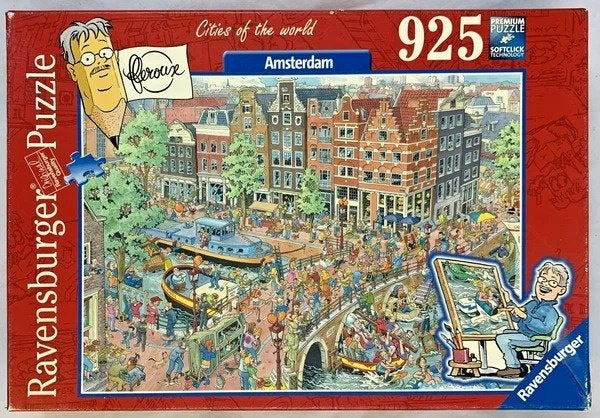 Ravensburger Fleroux Puzzel 925 st. Amsterdam Brouwersgracht, Hobby en Vrije tijd, Verzenden, 500 t/m 1500 stukjes, Zo goed als nieuw