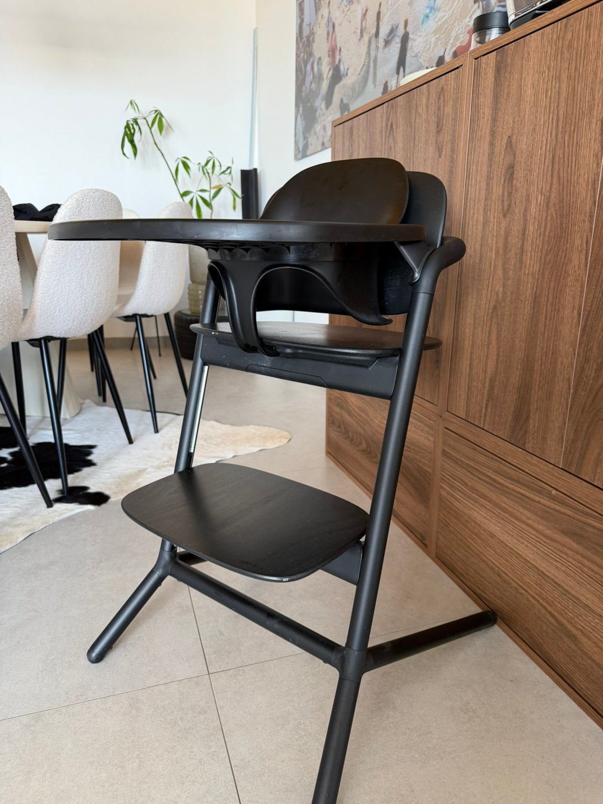 Cybex Lemo eetstoel zwart, Enlèvement, Utilisé, Chaise évolutive, Plateau amovible
