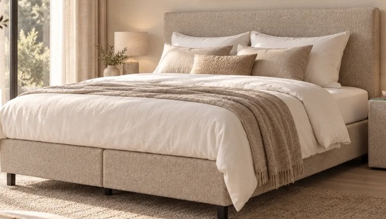 boxspring met matras 200x220cm, Huis en Inrichting, Ophalen, Gebruikt, Tweepersoons, MTN 104 GREY