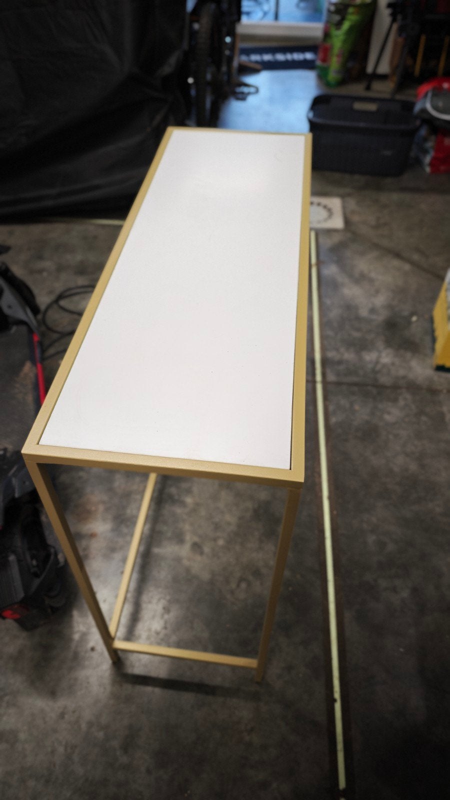 Consoletafel Wandtafel Haltafel Sidetables Wit Goud metaal, Ophalen, Zo goed als nieuw