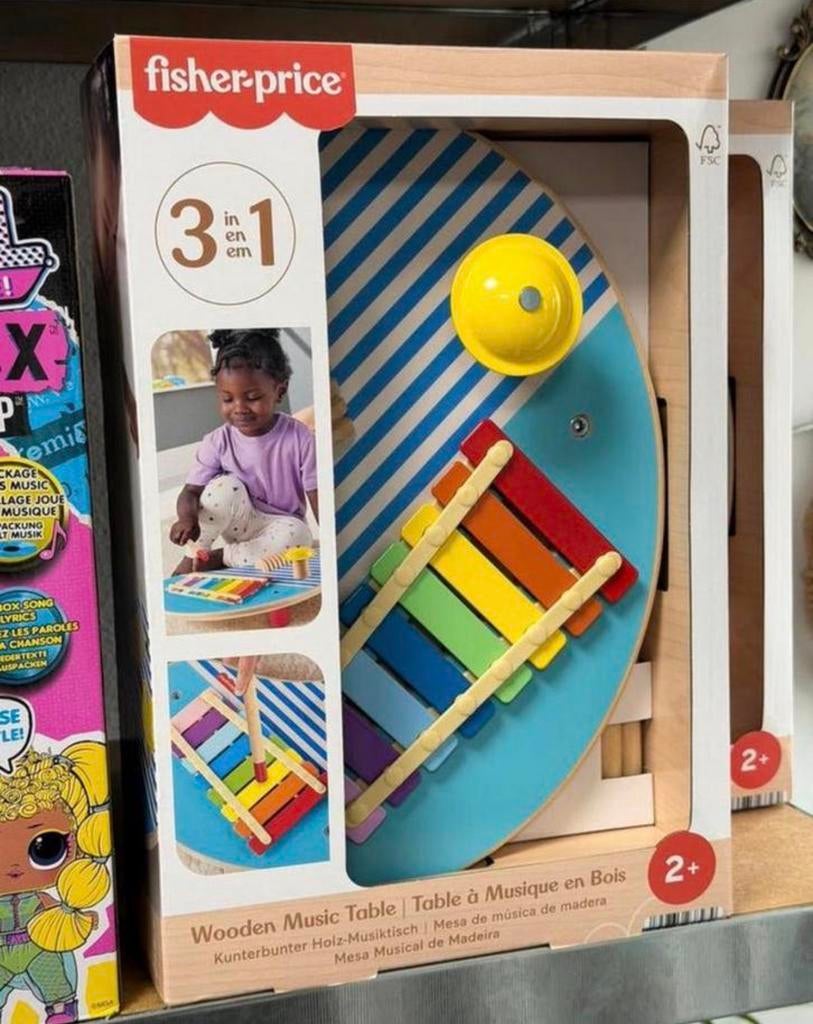 Fisher-Price Houten Muziektafel met instrumenten hout muziek, Ophalen of Verzenden, Nieuw, Met geluid