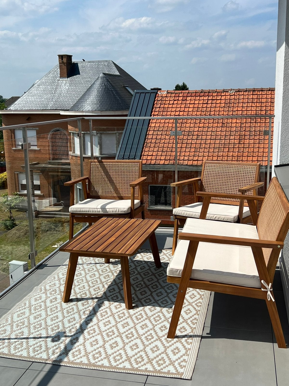 Set de jardin en bois sans coussins, Jardin & Terrasse, Ensembles de jardin, Utilisé, Salons de jardin, Bois, 4 places, Enlèvement
