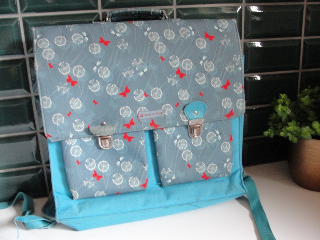 Vintage boekentas van "Froy & Dind" ("Butterfly"/medium), Ophalen, Gebruikt